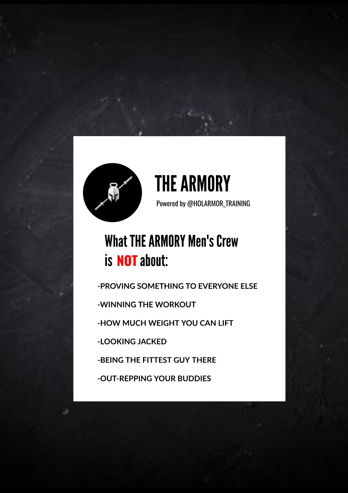 THE ARMORY MEN- JUNE 20TH 2026