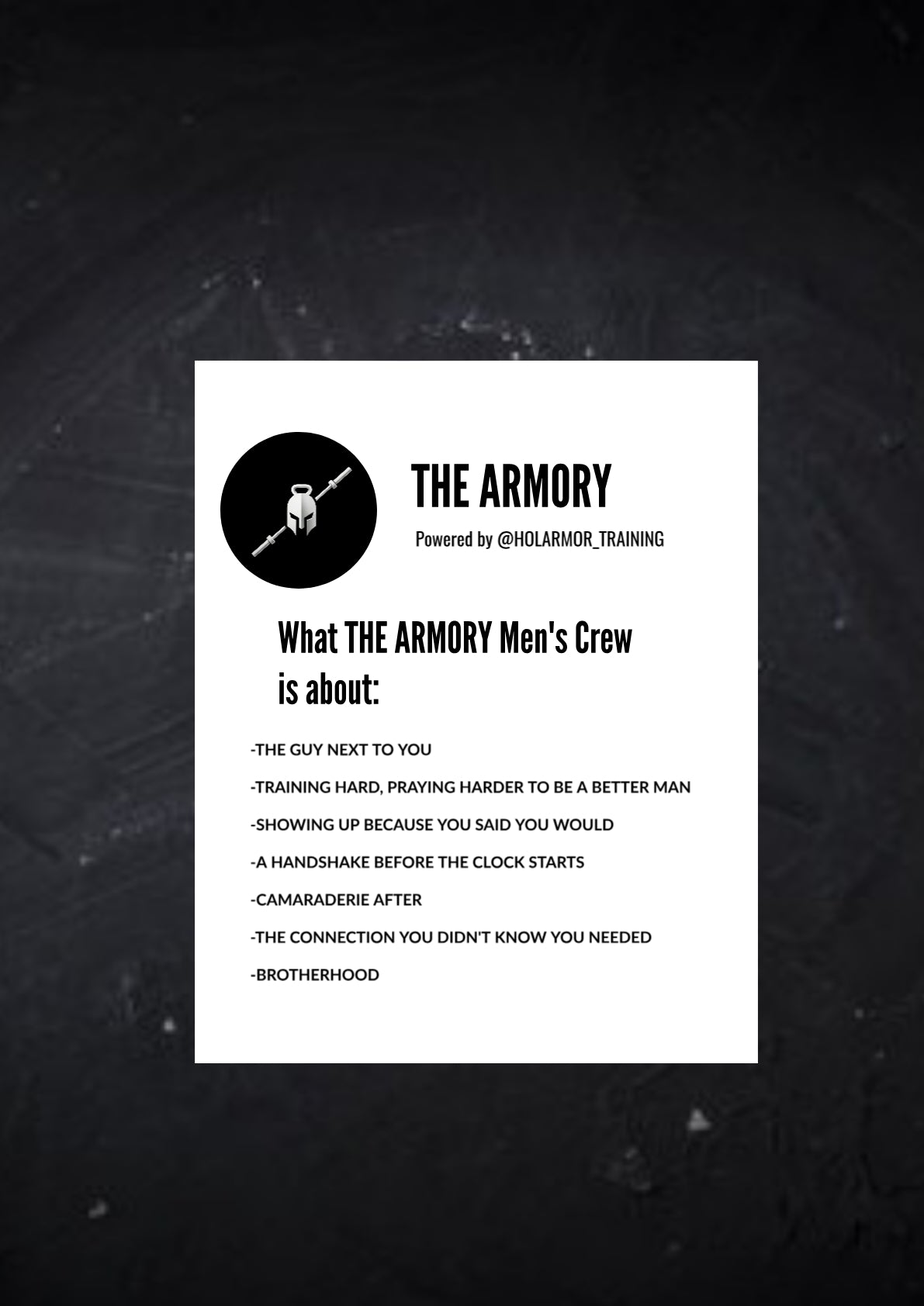 THE ARMORY MEN- JUNE 20TH 2026