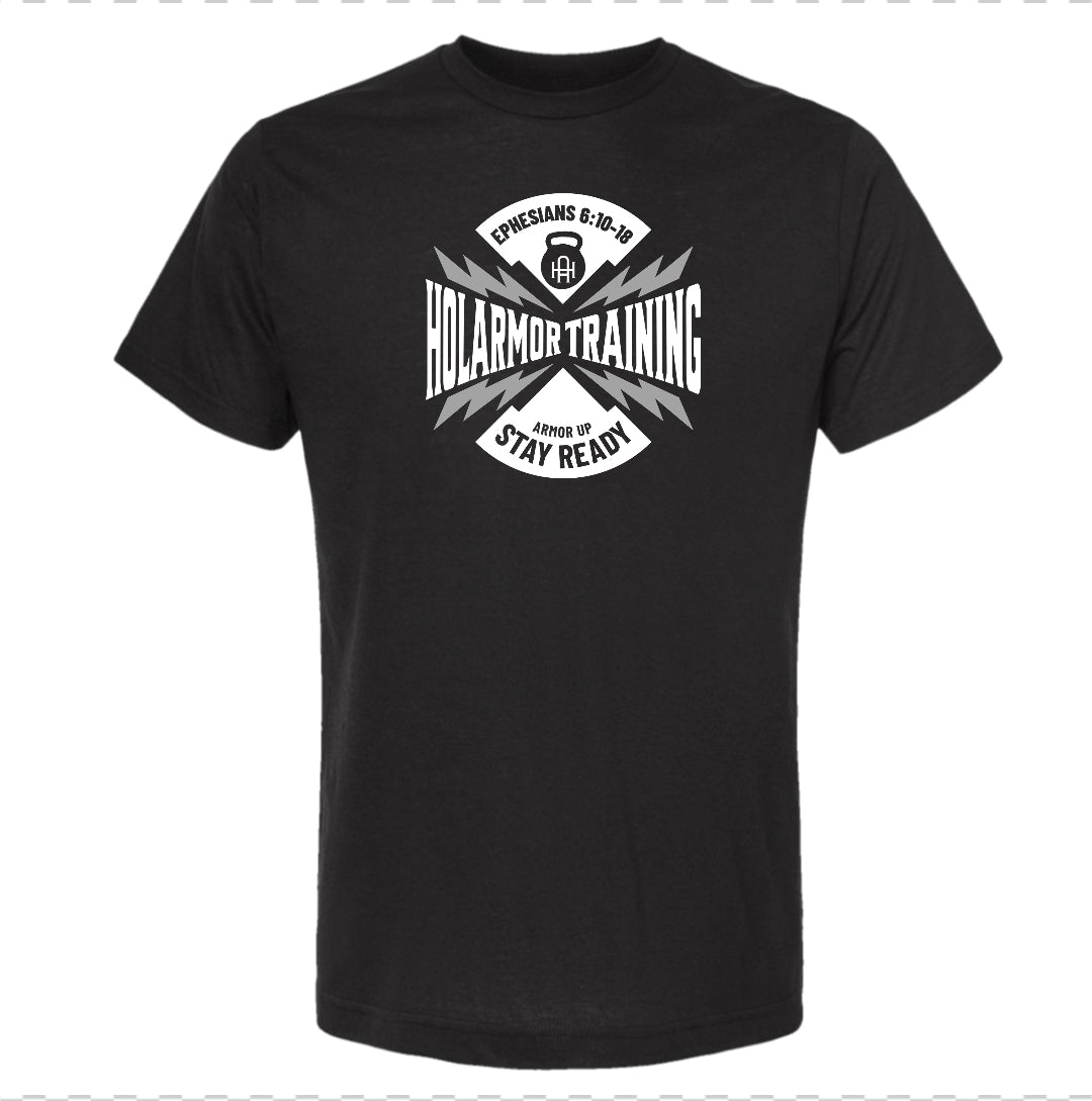 Armor Up, Stay Ready Black Tee
